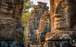 See the carved faces of Bayon Temple, Siem Reap