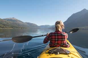 Kayak in the clear waters of Lake Nahuel Huapi