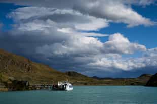Cross Pehoe Lake in a catamaran, Torres Del Paine