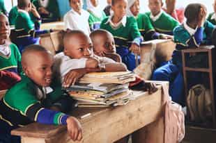 Meet children at a nearby school in Tarangire