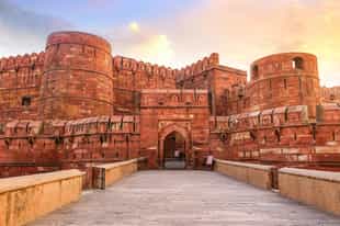Explore the intricate architecture of Agra Fort