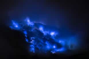 See the blue flames of Ijen Volcano at midnight