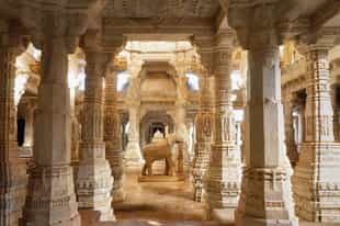 Stand in the Ranakpur Jain Temple, Udaipur