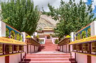 See the murals and statues of Samstaling gompa
