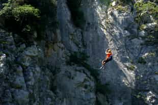 Zip line across canyons in the Drakensberg