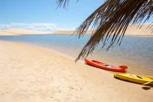 Go on a canoe safari in Lencois Maranhenses
