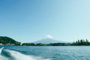 Take in views on a boat ride on Lake Kawaguchiko