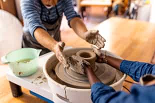Master pottery on a Ceramics workshop