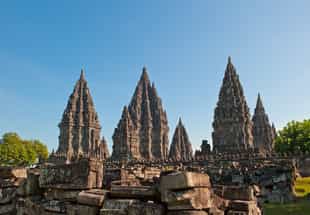 Visit the ancient Prambanan Temple near Yogyakarta