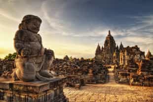 Visit the ancient Prambanan Temple near Yogyakarta