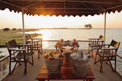Enjoy a sundowner boat cruise on the Chobe River