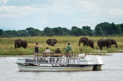 Enjoy a sundowner boat cruise in Mana Pools