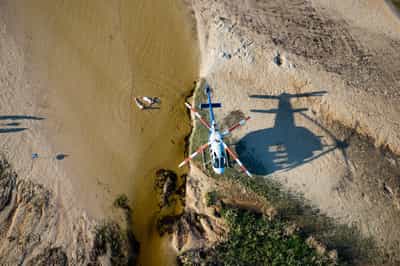 Helicopter safari from the sky in Maun