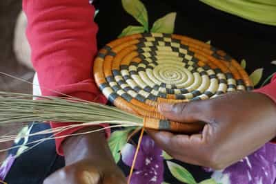 Learn how to weave traditional baskets in Bwindi