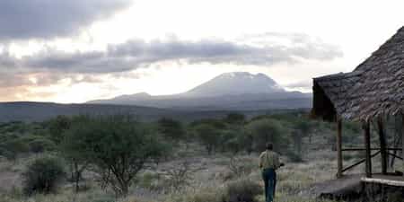 Sunrise from the camp with Kilimanjaro