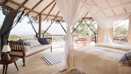 Each of Lamai's rooms is perfectly styled - both modern and very much Tanzanian. The magnificent views mean you can easily while away an afternoon just simply "being".