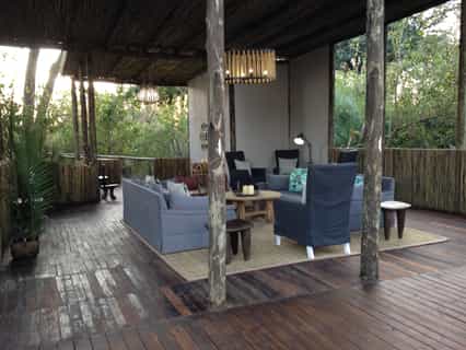 Mopiri Camp offers a number of comfortable seating areas where guests can relax in peace and quiet
