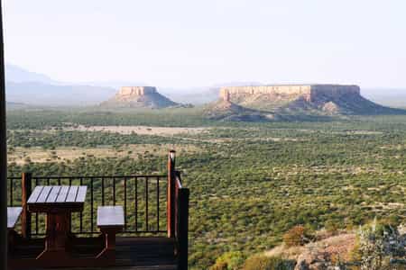 View to the south from main building over looking the Ugab valley and the "Vingerklip" (Rock finger).