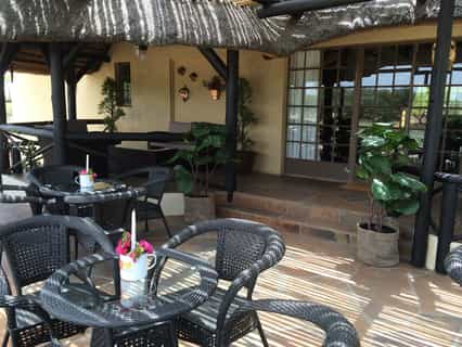 Overlooking the flood lit water hole