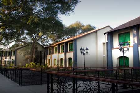 On the outskirts of Livingstone lies a hotel that is just as worthy of marvel as the epic natural wonder that lies next to it .