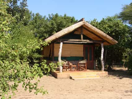 The chalets are for 2-3 persons, not really luxury but very comfortable. Private bathroom, electricity, walk-in mosquito netting.