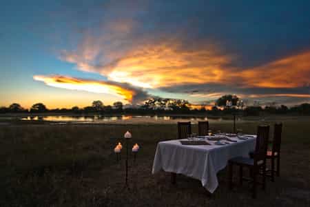 Guests can choose to have meals outdoors under the stars.
