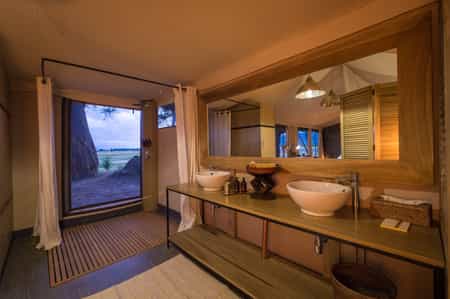 Guest tent bathroom