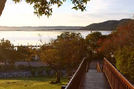 A boardwalk leads to the jetty and the lagoon - perfect for an afternoon stroll.