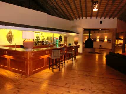 Wide expanse of public area under our soaring thatched roof