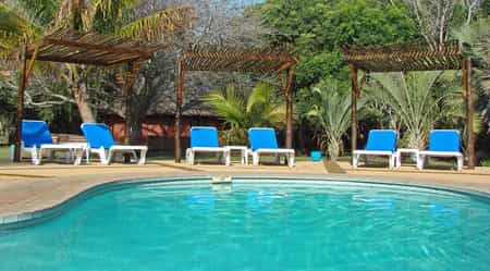 Cool off in the swimming pool and spend some time at the sunset deck.