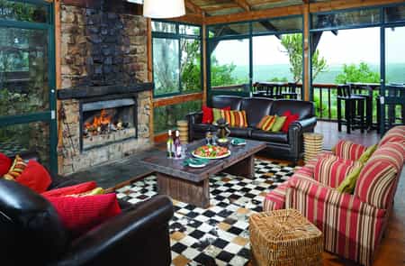Grab a drink at the bar, step out onto the deck, or just relax around the fire.