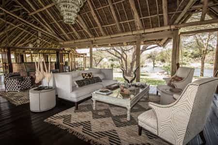 Overlooks the boma and hippo pools