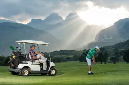 One of Cathdral Peak Hotel's variety of Activities - with a Spectacular view of The Mountains