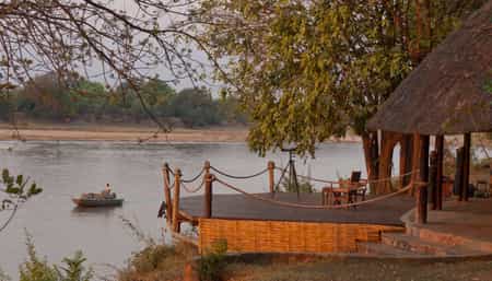 Bar on the banks of the Luangwa River overlooking the Park