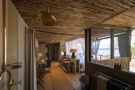 Looking out from the en-suite shower in a guest tent