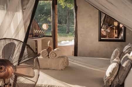 electric fans, lights and charging - but still the bush!