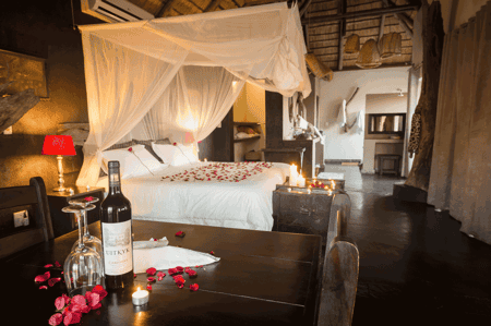 Romantic suite turn down at Ezulwini River Lodge 