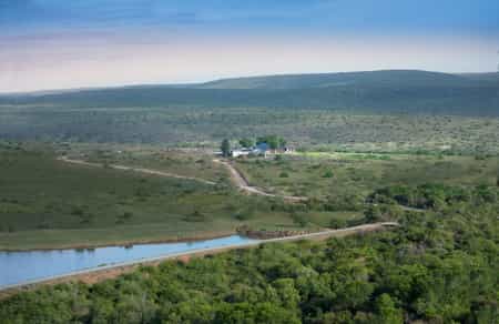Tucked between the Great Fish River on one side and a large dam on the other, ensuring a constant stream of wildlife wandering by