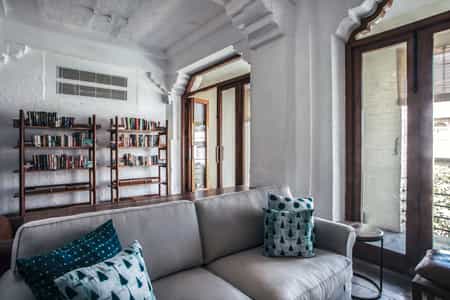 Bar inside area converted into Library bar with book shelves, board games and new lounge furniture introduced