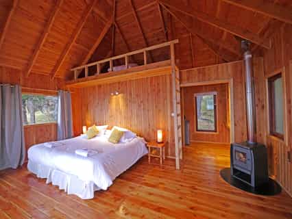 Inside our Campos de Hielo bungalow