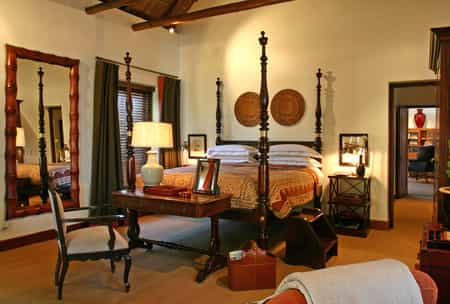Located in the original Manor House, the Suite has a four poster king bed, separate lounge with fireplace and large terrace with spectacular views. 